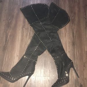 Cape Robbin Studded Thigh-High Stiletto Boots